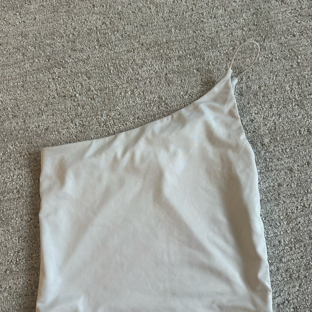 Forever 21 White One-Shoulder Crop Top